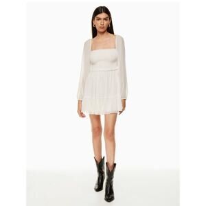 Wilfred Dress Womens Size XXS NEW Tempest Birch Smocked Mini Milkmaid Coquette